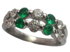 エメラルド ダイヤモンドリング Pt900 6.45g 12.5号　Jewelry Emerald0.46ct Dia0.60ct Ring