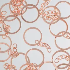 キーホルダー　金具　25mm　50個　ピンクゴールド　AP2439