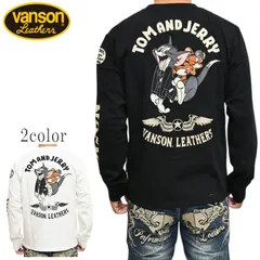 バンソン VANSON トムとジェリー TJV-2526 天竺 長袖Ｔシャツ ロンＴ フライングスター バイカー トップス メンズ tjv-2526