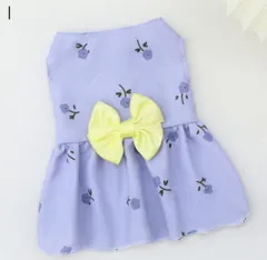 ワンちゃん用花柄ドレス 薄紫色