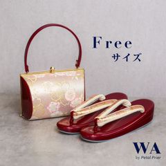 草履バッグ 草履バック 草履バッグセット 新品 成人式 振袖用 振袖 結婚式 卒業式 赤 ピンク 桜 金糸 帯地 Fサイズ フリーサイズ Z-176