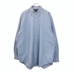 RALPH LAUREN ラルフローレン BLAKE ボタンダウン 長袖シャツ ライトブルー(メンズ XL)中古 古着 U4915