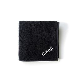 15.ブラック 名入れ 刺繍  今治 ハンドタオル  ギフト｜誕生日・記念日・内祝い・入学祝に