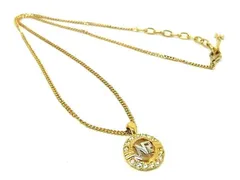 ■極美品■ NINA RICCI ニナリッチ ヴィンテージ ラインストーン ネックレス ペンダント アクセサリー レディース ゴールド系 DD7770