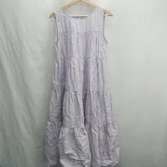 ◇ ⊂ ◎ Heather ヘザー ギャザー加工 ロング丈 ワンピース サイズF パステルパープル レディース E  【1411280034521】