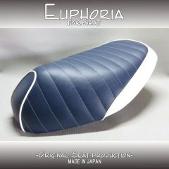 □【DIO ディオ AF34 AF35 SR ZX】張替え済♪　カスタムシート　紺/白　タックロール《Euphoria》□MK49393