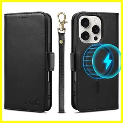 【数量限定】アイフォン16Pro カバー スマホケース ワイヤレス充電 iPhone16Pro ストラップ付き ケース スタンド機能 ケース カード収納 サイドマグネット式 手帳型 PUレザー 手帳型 全面保護 いphone16pro 贈り物 MagSafe対