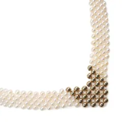 シルバー×パール×金メッキ ゴールド レディース 26.8g ネックレス