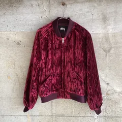 STUSSY ステューシー　ワインレッド　ベロア　ブルゾン