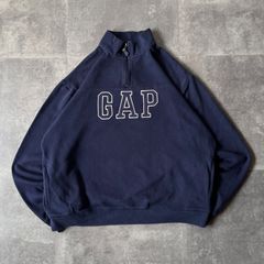 00s OLD GAP 刺繍ロゴスウェット 紺 3XL A384 ハーフジップ - メルカリ