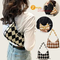 ショルダーバッグ ホーボーバッグ アーガイル柄 ハンドバッグ ワンショルダーバッグ メッシュバッグ ニット 通勤 斜めかけ肩掛け 軽い 通学 かわいい 通勤 大人  vii3x512115