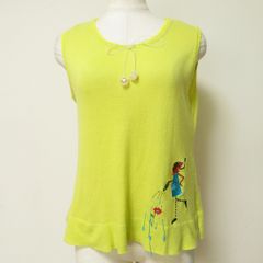 希少✨️Alberobello しわ加工 ストレッチ カットソー ノースリーブ 