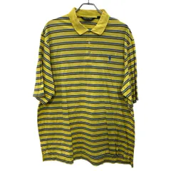 POLO GOLF RALPH LAUREN 半袖 ボーダーポロシャツ 2XL イエロー ポロゴルフ ラルフローレン 鹿子 古着卸 アメリカ仕入 a707-5531