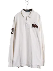 【お得なクーポン配布中!】 ダブルポニー ポロ ラルフローレン 鹿の子 長袖 ポロシャツ メンズ XL / 長袖シャツ ラガーシャツ タイプ ラグビー コットン 大きいサイズ