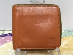 ※送料無料※ IL BISONTE イルビゾンテ 二つ折り財布 ラウンドファスナー 中古 囗G■