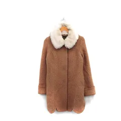 セシルマクビー CECIL McBEE ステンカラー コート アウター ミドル丈 フェイクファー シンプル M ブラウン 茶 /KT25