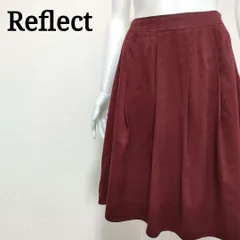 リフレクト Reflect  上品エレガント 千鳥格子柄 スエード調タックフレアスカート