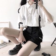 新品 地雷系 セットアップ サブカル地雷 シャツ ショートパンツ