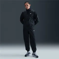 ナイキ ウィンドブレーカー メンズ 上下 NIKE クラブ ウーヴン トラックスーツ スポーツウェア 長袖ジャケット ロングパンツ セットアップ 男性 上下組 トレーニング 運動 ウインドブレイカー ジップアウター 長ズボン 黒 ブラック/HJ1986-011