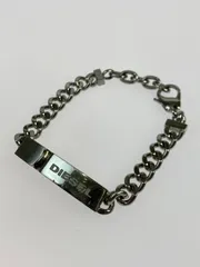 【中古品】DIESEL ディーゼル LOGO PLATE BRACELET ロゴプレート ブレスレット アクセサリー カラー：シルバー メンズ 【193-250417-jt-12-min】