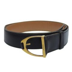 HERMES エルメス エトリエ ベルト 小物 メンズ レザー ブラック 85 ヴィンテージ 1978年 H◯刻印