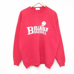 L/古着 リー Lee 長袖 スウェット メンズ 90s ベースボール クルーネック 赤 レッド 24oct07 中古 スエット トレーナー トップス