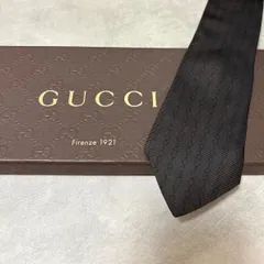 美品 GUCCI グッチ シルク 100％ ブラウン254-660