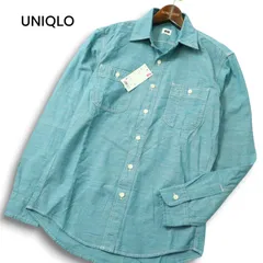 【新品 未使用】 UNIQLO ユニクロ 通年★ 長袖 ワーク シャンブレー シャツ Sz.S メンズ