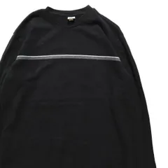 00's オールドネイビー チェスト ボーダー コットン Tシャツ 長袖 (L) 黒×灰 ブラック ロンT 00年代 旧タグ オールド ギャップ 2003年 GAP アメリカ古着 USED  ビンテージ ヴィンテージ