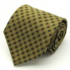 タカキュー ブランド ネクタイ シルク 小紋柄 総柄 メンズ グリーン TAKA Q 【中古】