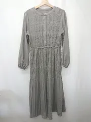 ◇ ⊂ MAYSON GREY メイソングレイ ギャザープリーツ 長袖 ロング ワンピース サイズ2 グレー系 レディース E  【1507010003865】