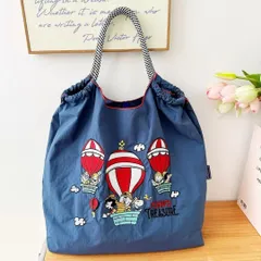 新品 ボールアンドチェーン スヌーピー 刺繍 エコバッグ Mサイズ キャンバス 帆布バッグ 大容量 トートバッグ ナイロン 手提げバッグ 斜め掛けバッグ