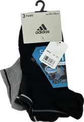3足組メンズ・ アデイダスソックス adidas  今からの季節にうれしいメッシュタイプ 黒・チャコール・グレー3色