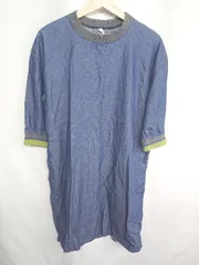 ◇ simply シンプリー 長袖 膝下丈 ワンピース サイズF インディゴブルー レディース E  【1408060067633】