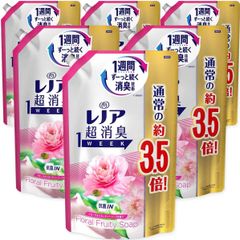 【まとめ売り】レノア 超消臭1WEEK 柔軟剤 フローラルフルーティーソープ 詰め替え 1390mL(約3.5倍)×6袋