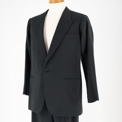 【美品 社交ダンス衣装】2点セット ブラック HERZ ヘルツ ジャケット スラックス 上下セット 黒 スーツ パンツ ズボン メンズ 男性用 ダンス用 正装 ジャケット