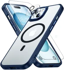 【★数量限定★】iPhone 15 用 ケース MagSafe対応 耐衝撃 マグネット搭載 半透明 アイフォン15 用 ケース マット 米軍MIL規格 黄ばみなし ストラップホール付き アイホン15用ケース 滑り止め 指紋防止 ワイヤレス対応 スマホケース カ
