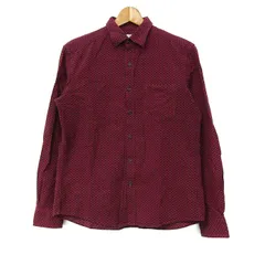 アーヴェーヴェー 長袖シャツ 総柄 トップス メンズ Mサイズ ワインレッド a.v.v 【中古】