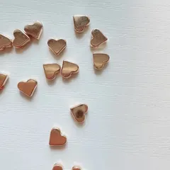 【10個】メタルビーズ ハート ゴールド