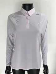 【USED】adidas アディダス ナイロン ストレッチ 長袖 ポロシャツ ピンク系 レディース L ゴルフウェア