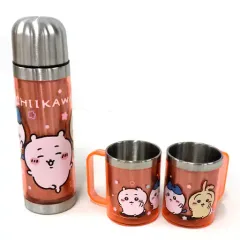 【中古】マグカップ･湯のみ ちいかわ＆ハチワレ＆うさぎ オレンジ ステンレスボトル＆2Pマグセット 「ちいかわ なんか小さくてかわいいやつ」