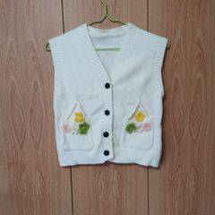 白色 ニットベスト レディース 冬物