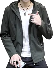 emu's mimi(エムズ ミミ) 上着 メンズ ジップパーカー羽織もの(カーキ,  M)