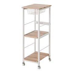 【数量限定】T0-VKWS88VNA スリム キッチンワゴン ヴィンテージ調 30×40×89.5㎝ ヴィンテージナチュラル 【収納ラック・棚・キャスター付き・コンセント付き】 武田コーポレーション