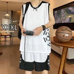 [XXXL]メンズ ファッション 服 男性用 オシャレ シンプル 大人 かっこいい 大きいサイズ ストリート 紳士服 バスケットボール スポーツウェア スーツ 夏 ノースリーブ T シャツ ベスト ショーツ セット