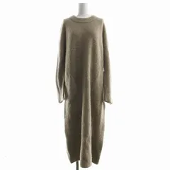 アンフィル unfil ニットワンピース ロング 長袖 クルーネック キャメル 1 ベージュ /NYのサムネイル