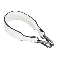 uxcell PUレザーパースハンドル交換用ショートストラップクラッチバッグハンドル ハンドバッグクロスボディウォレットブリーフケース用ク ラスプ付き 41x3.6cm ホワイトブ ラ ックバックル