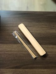 【新品】ナチュラル仕上げの木製箸・箸箱セット　白木/ナチュラル