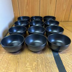12客セット 未使用 12cm 多用椀 小どんぶり 小丼 ミニ丼 多用丼 小鉢 黒マット 陶磁器 業務用 食器 和食器 飯椀