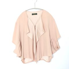 【中古B】SUPPORT SURFACE サポートサーフェス 0 XS 半袖シャツ ブラウス ポンチョ ケープ ピンクベージュ 中古B 古着